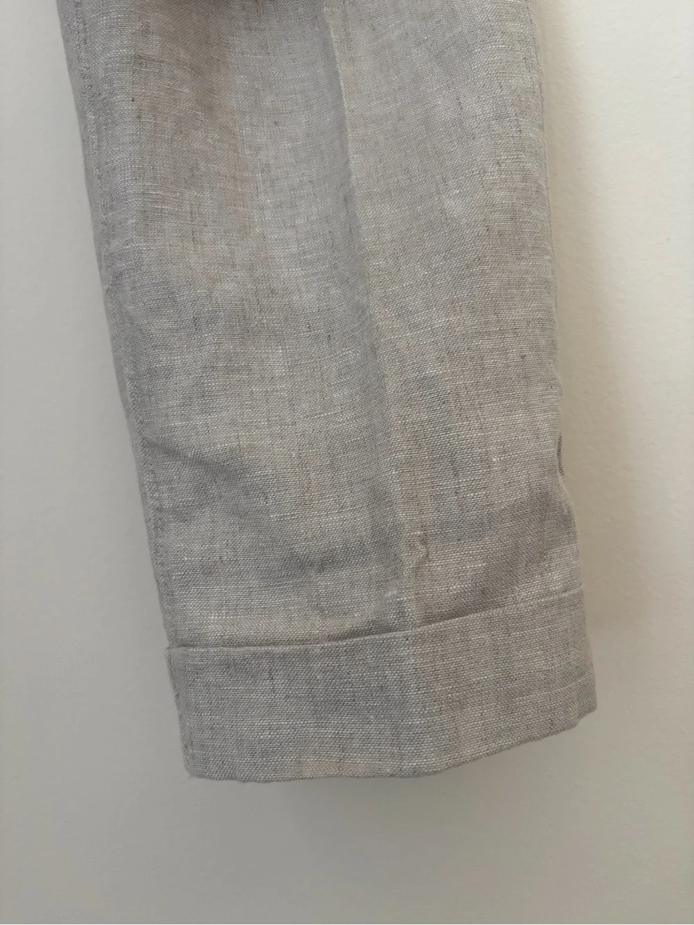 Alex Mill Men's Standard Slim-Fit Cropped Pleated Linen Trousers Sz 32 Neutrals